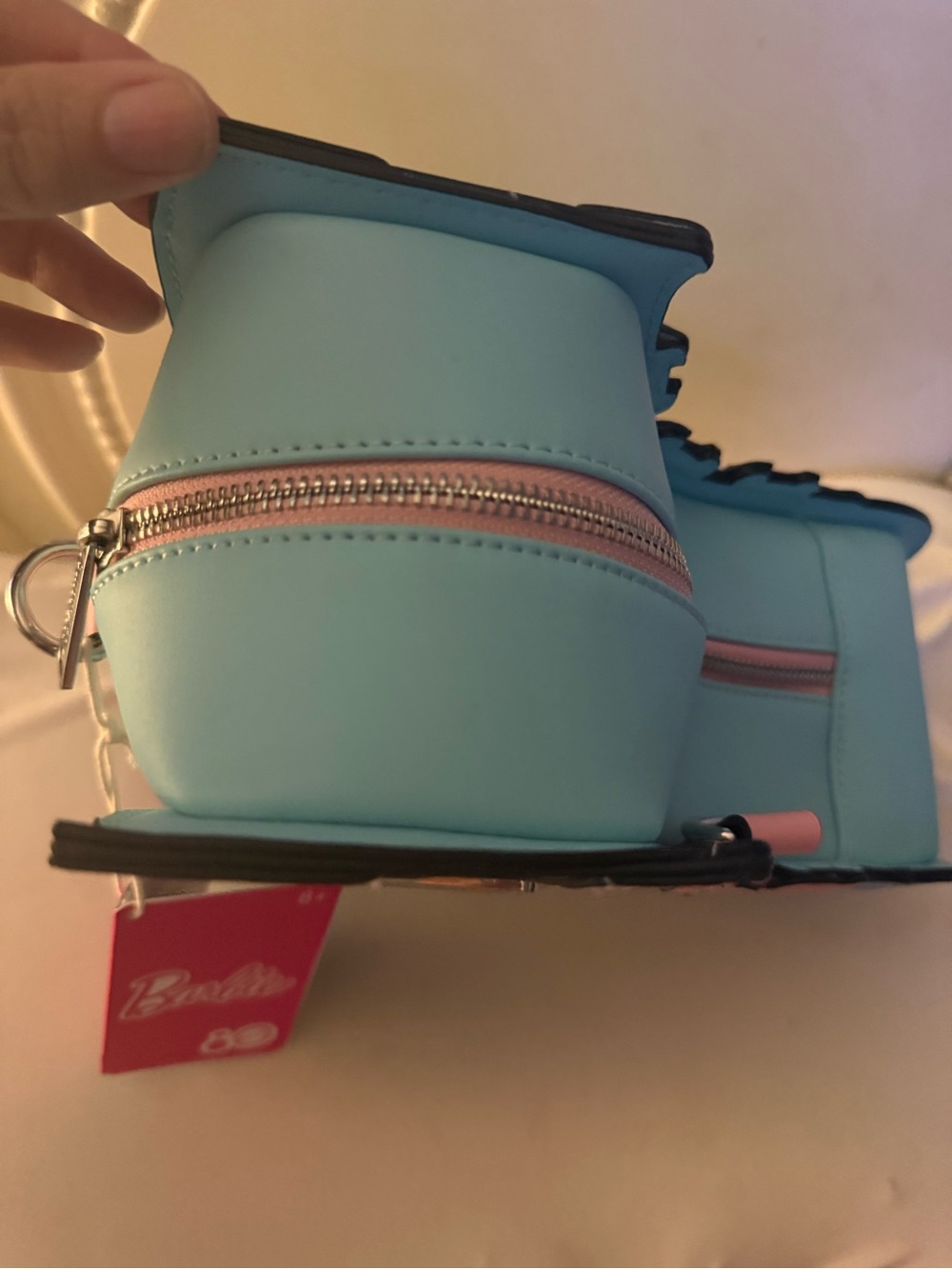 Loungefly Aqua and Pink Roller Skate Crossbody Bag NWT - Picture 3 of 6